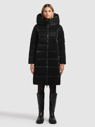 1229CO253 200 black | JILIAS6 SHINY Coat BLACK